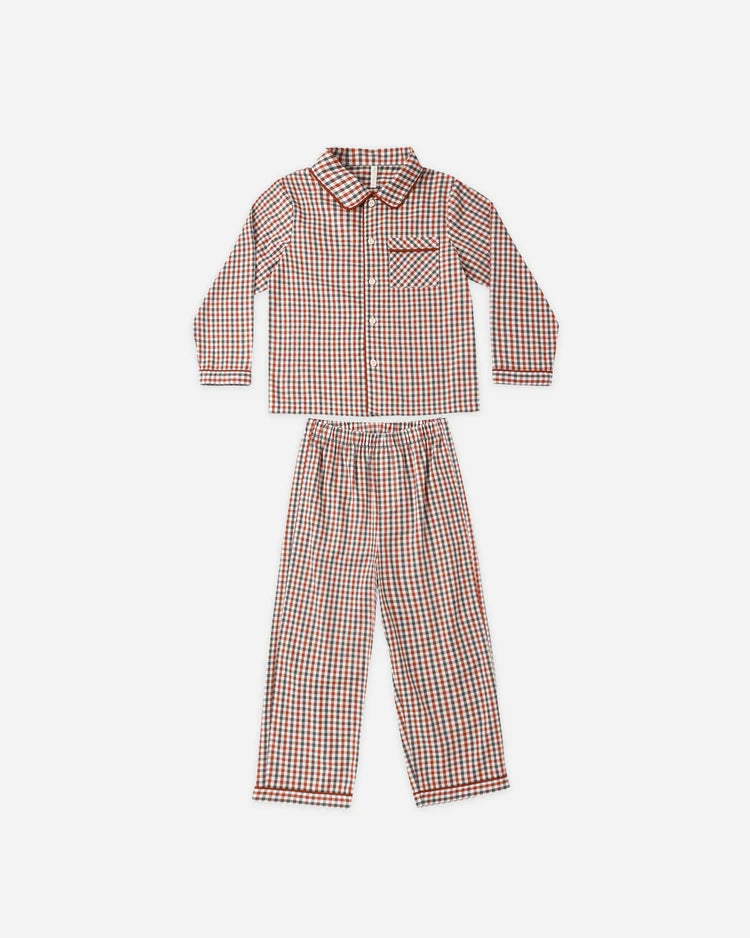 Long Sleeve PJs- Holiday Gingham