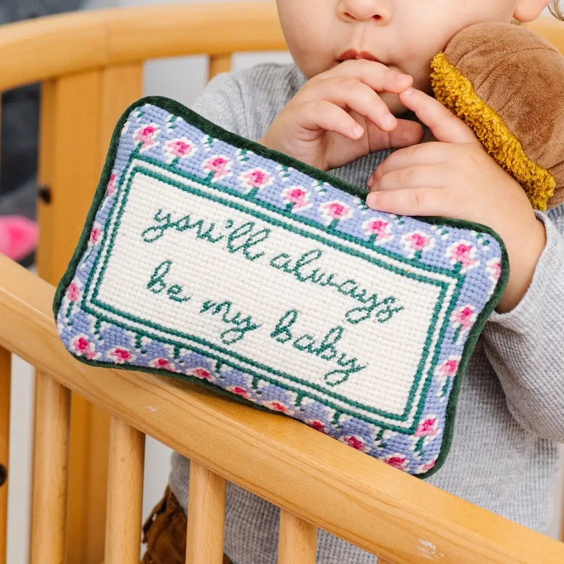 Be My Baby Mini Needlepoint Pillow