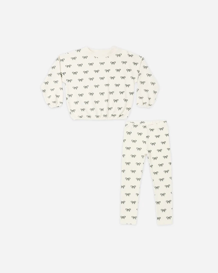 Spongey Knit Set- Evergreen Bows