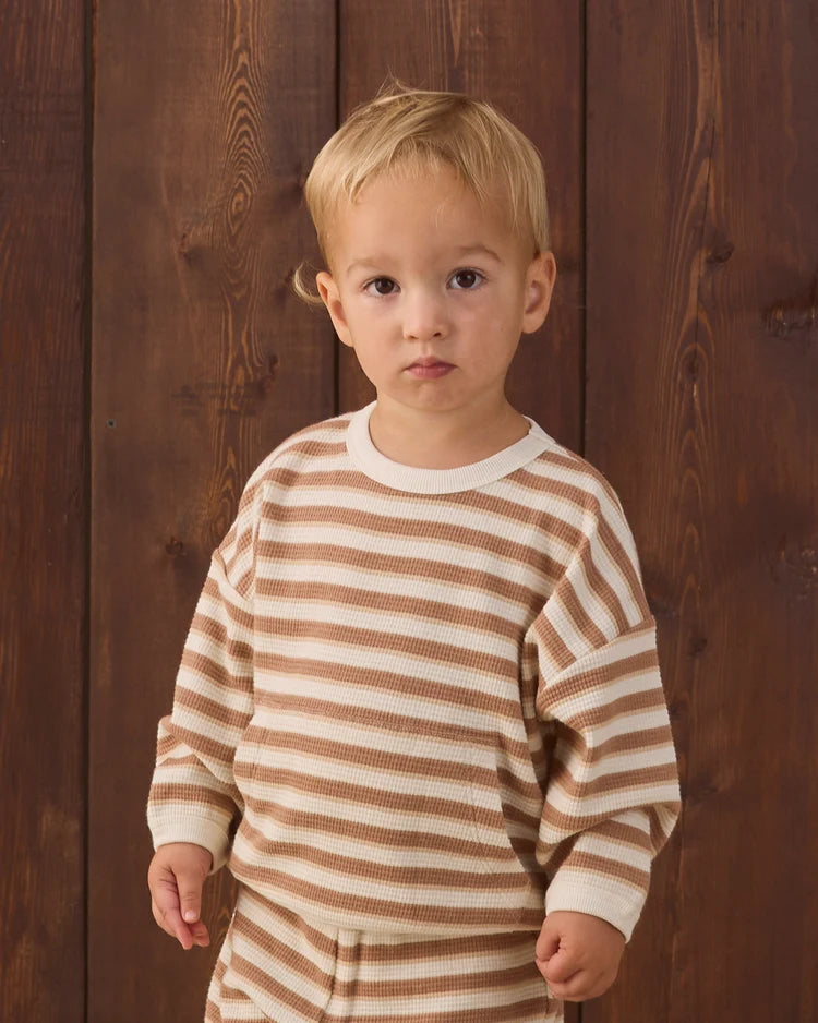 Waffle Slouch Set- Spice Stripe