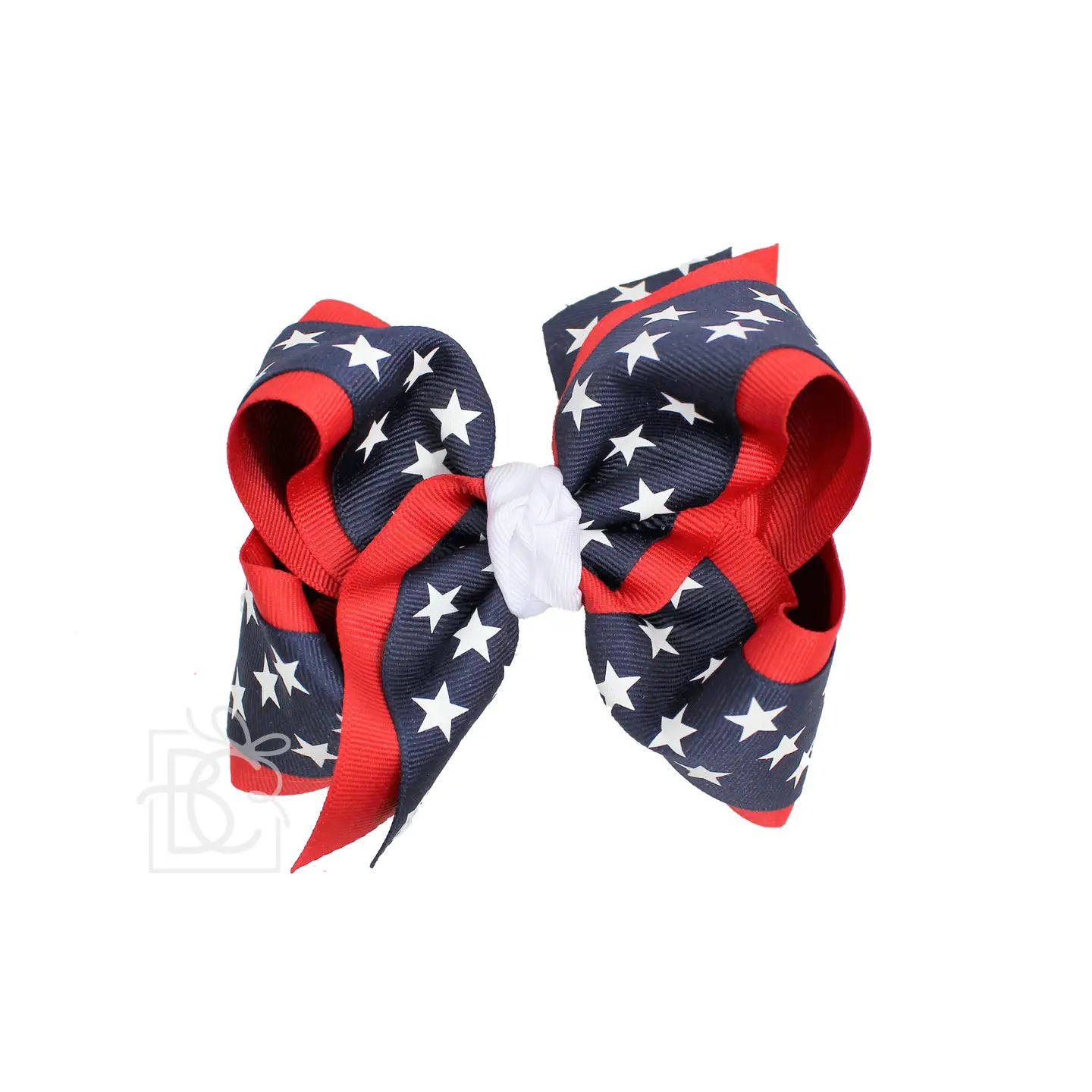 Layered Star Printed Grosgrain Bow 5.5"