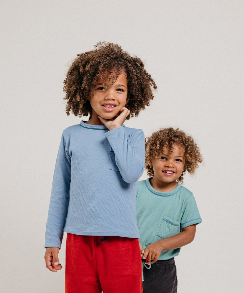 Edward Long Sleeve T - Dusty Blue
