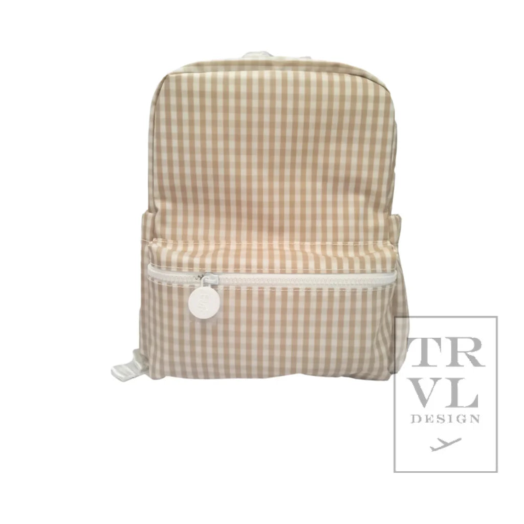 Gingham Khaki Mini Backpacker