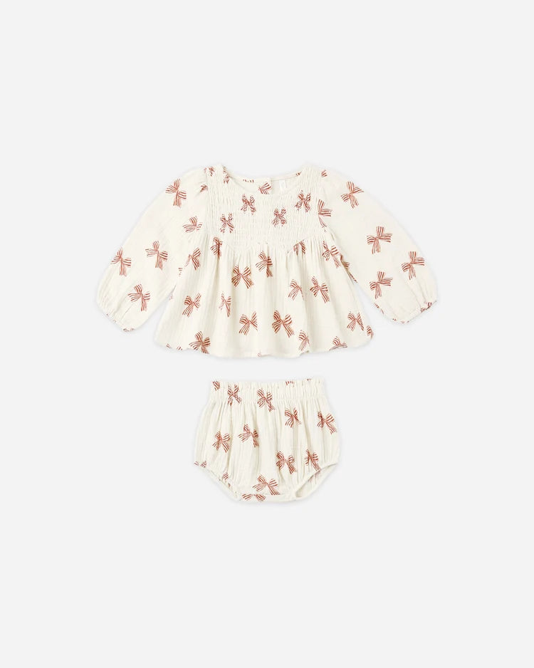 Sophia Top + Bloomer Set- Peppermint Bows