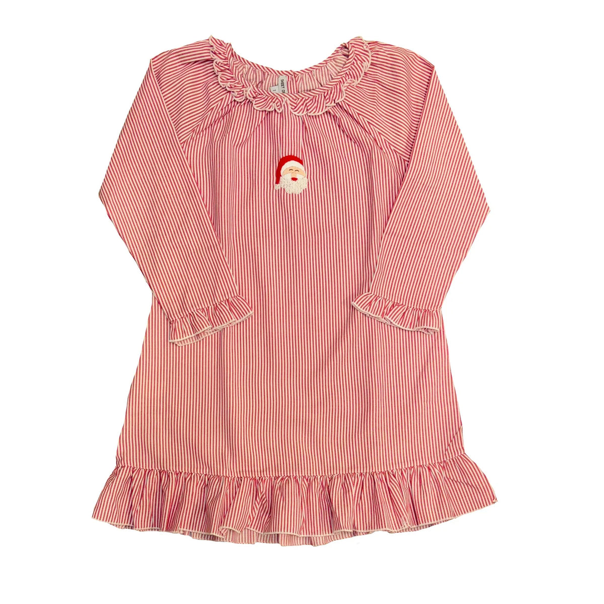 Santa Emb Red Stripe Gown