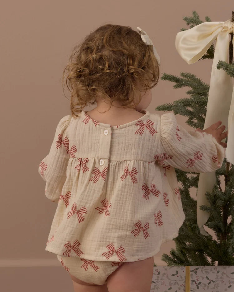 Sophia Top + Bloomer Set- Peppermint Bows