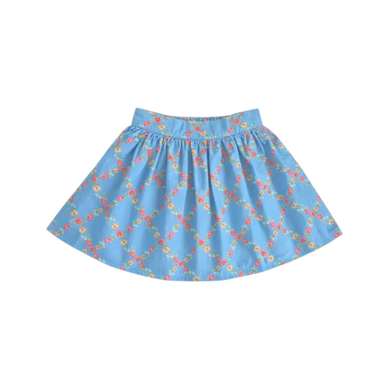 Watercolor Floral Puff Sleeve Top + Skirt