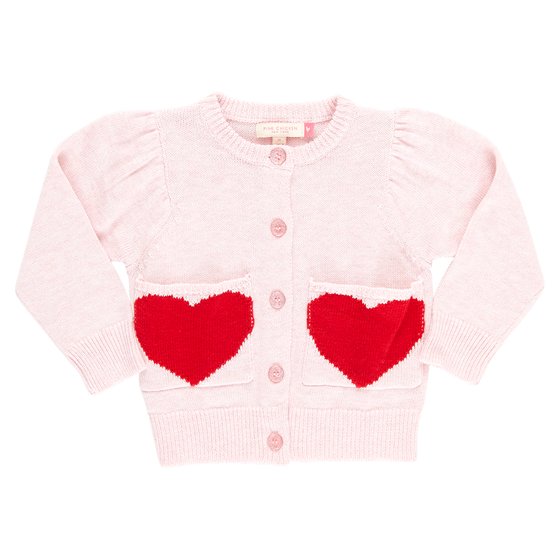 Pocket Sweater - Red Hearts