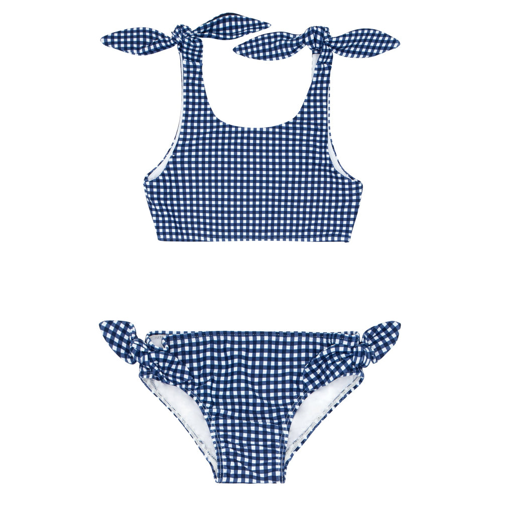 Navy Gingham Tie Knot Bikini