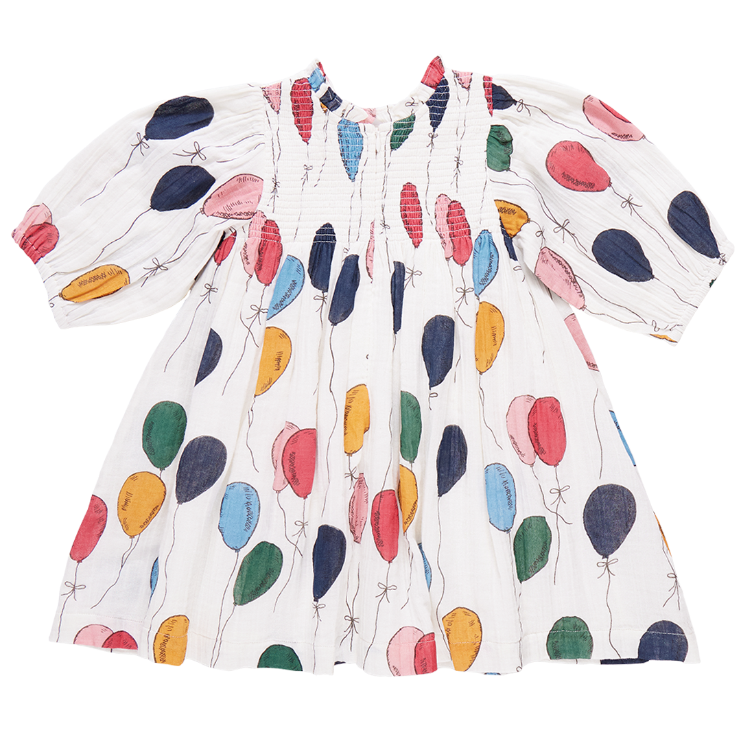 Girls Stevie Puff Sleeve Dress- Balloon Bunches