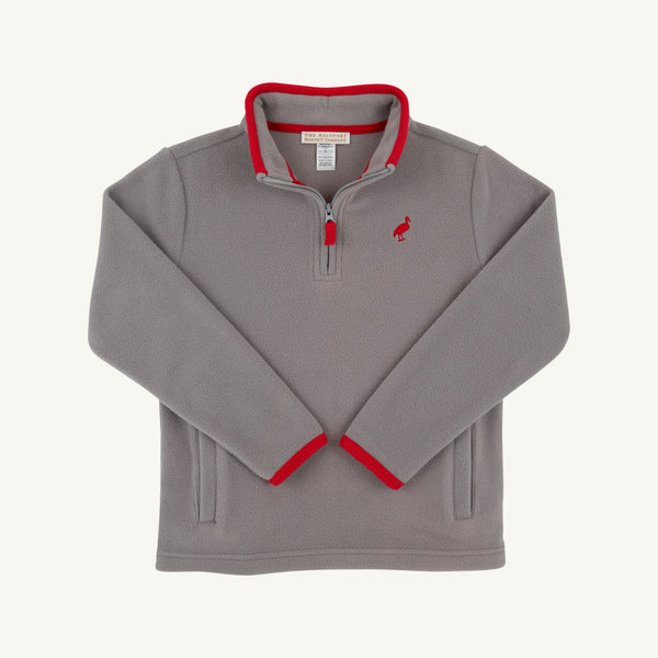 Hayword Half-Zip- Grantley Gray Richmond Red