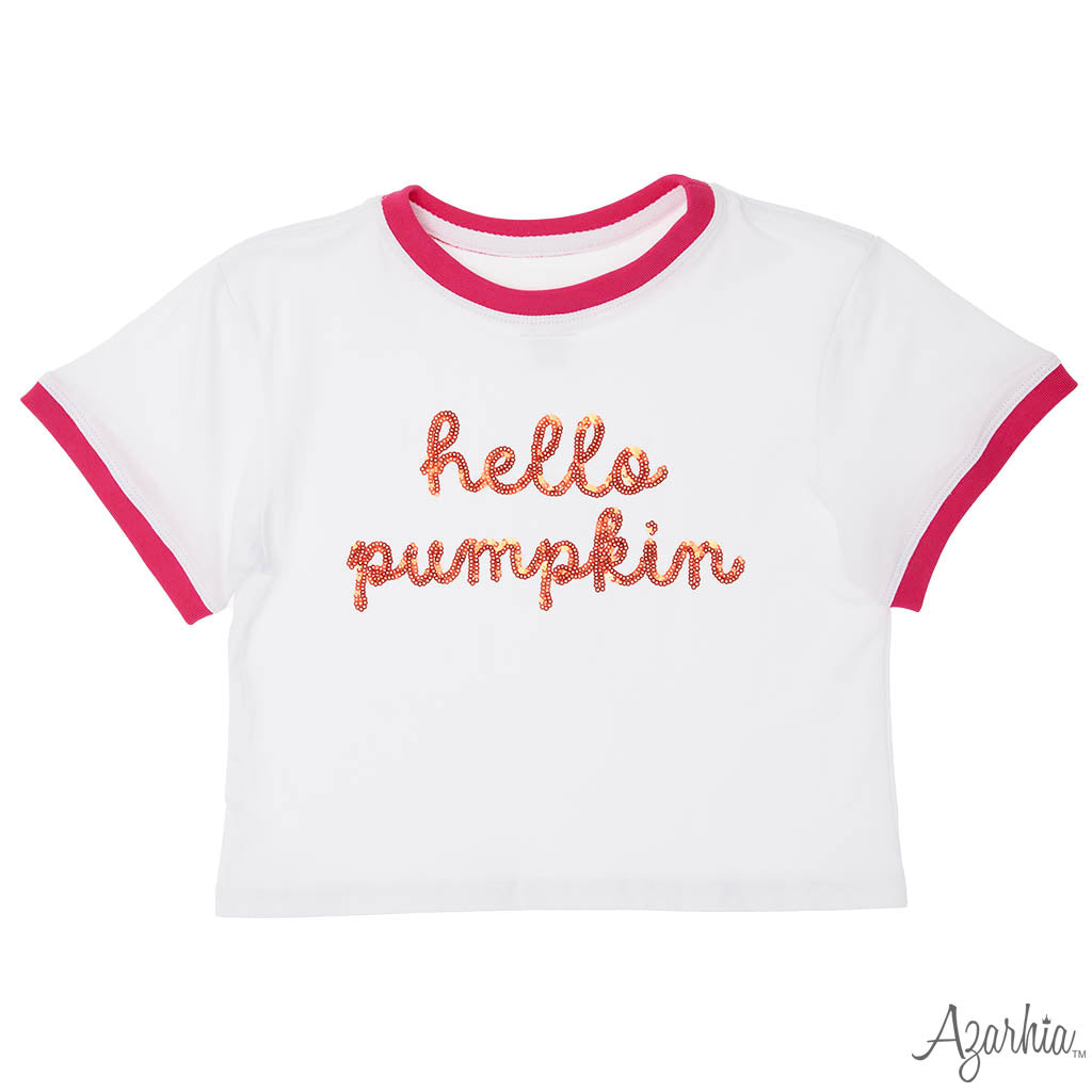 Hello Pumpkin Tinsel Ringer Tee