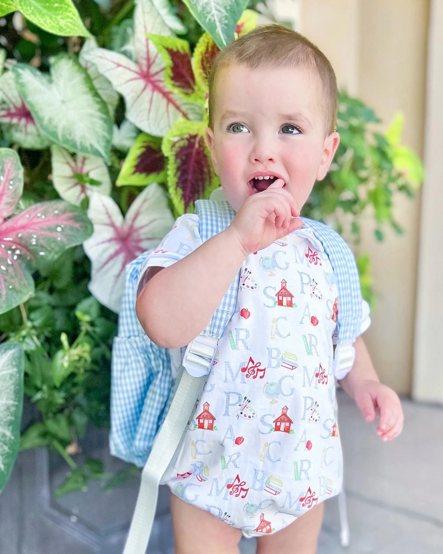 Mist Gingham Mini Backpacker