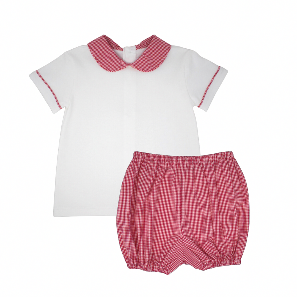 Sibley Shirt + Munro Bloomer Set - Red Mini Gingham