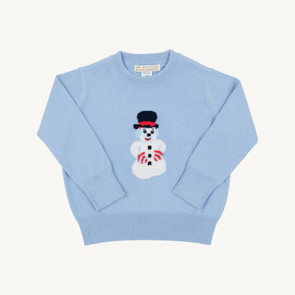 Isaac's Intarsia Sweater- Beale Street Blue Snowman