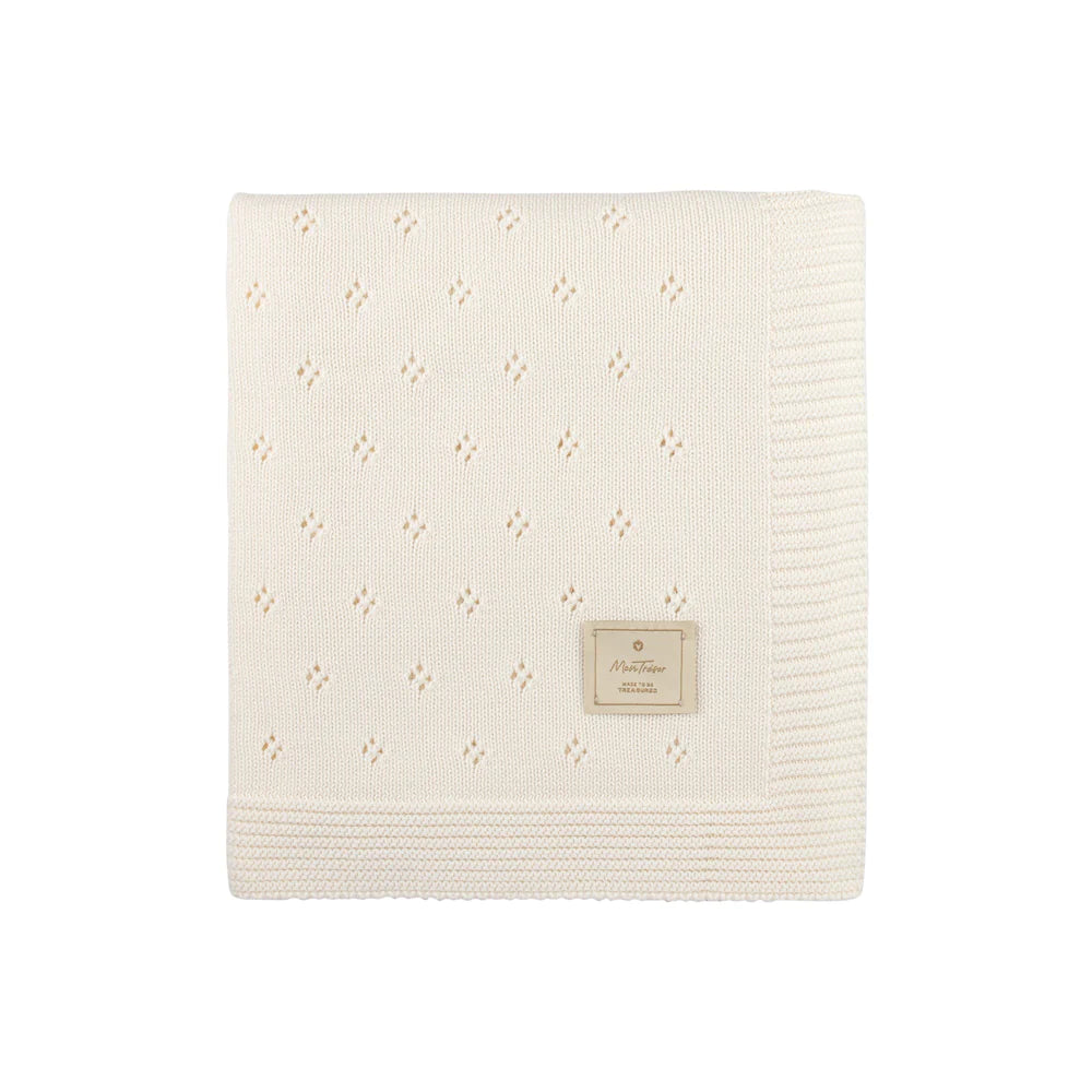 Mon Tresor Perfect Pointelle Knit Blanket