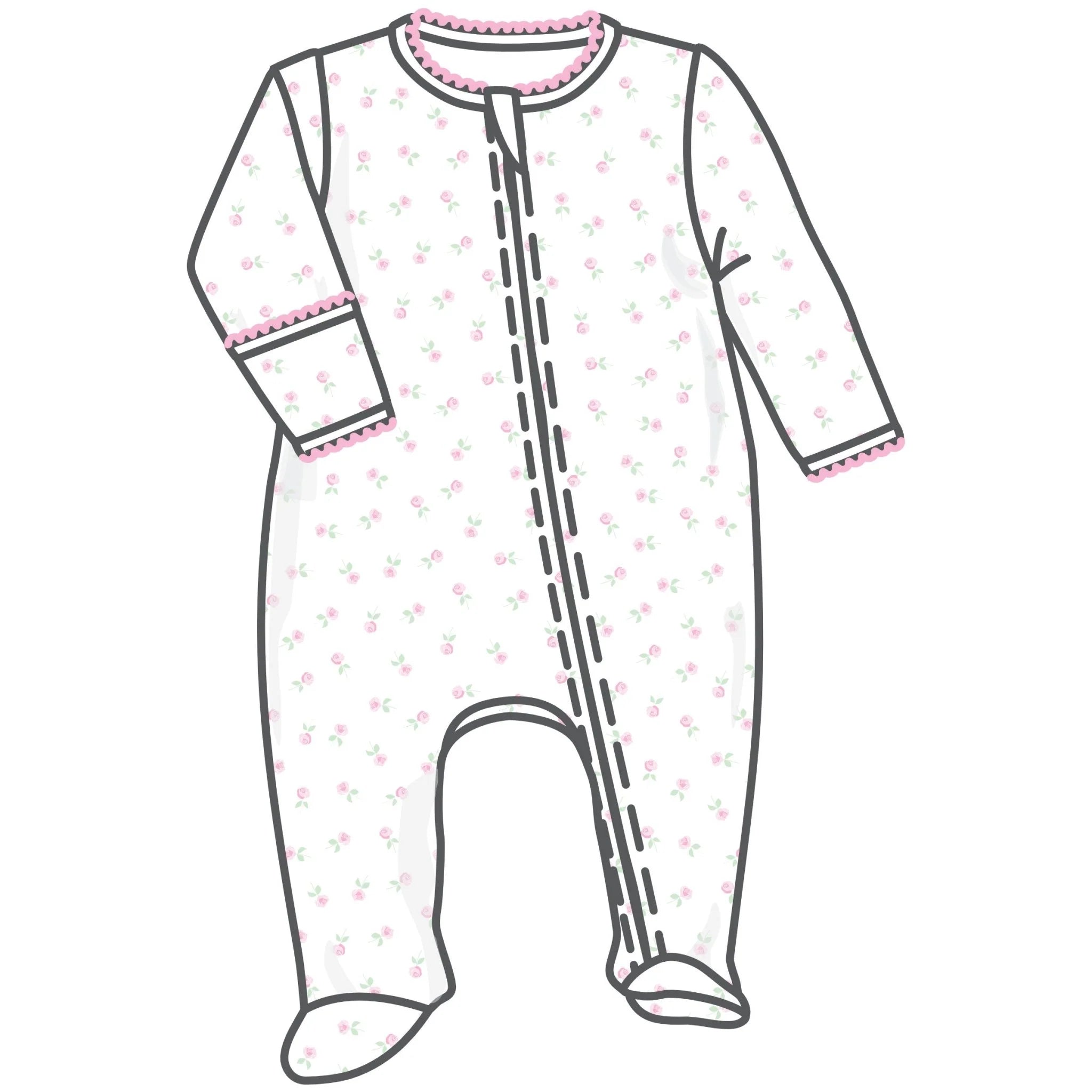 Juliette's Classics Printed Zipper Footie