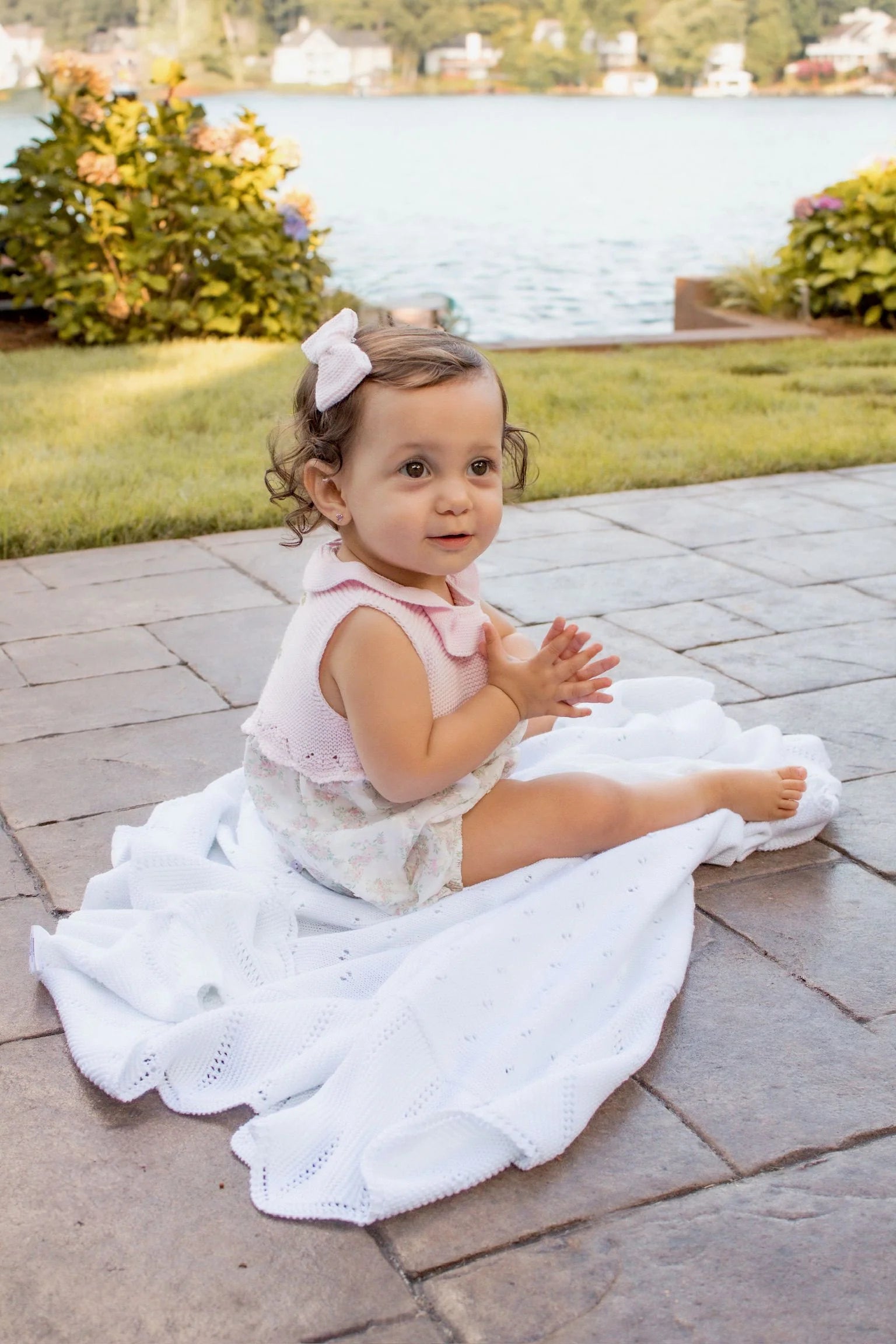 Knit Floral Ruffle Bubble