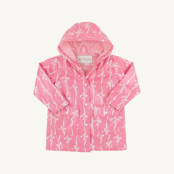 Liquid Sunshine Slicker- Bell Court Bows (Hamptons Hot Pink)