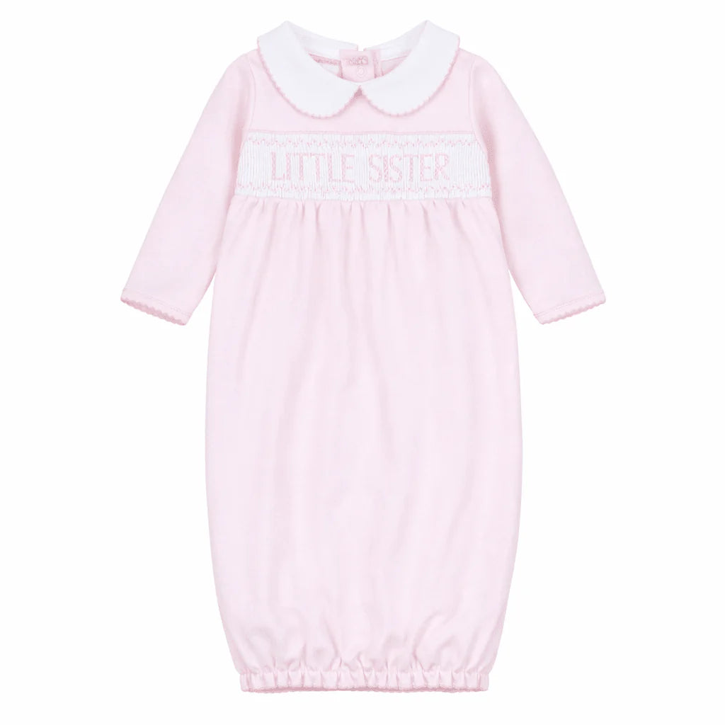 Little Sister Smocked Gathered Gown