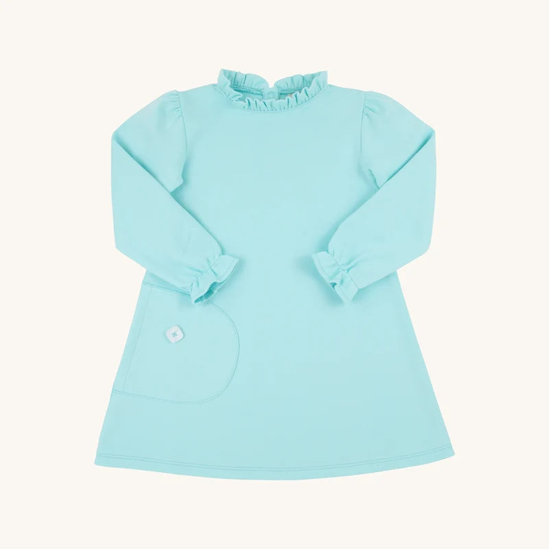 Long Sleeve Lizzie's Luxe Leisure Dress- Edisto Egg Blue