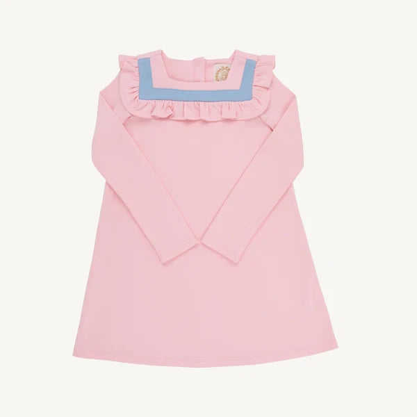 Long Sleeve Darla Dress- Sandpearl Pink Barrington Blue