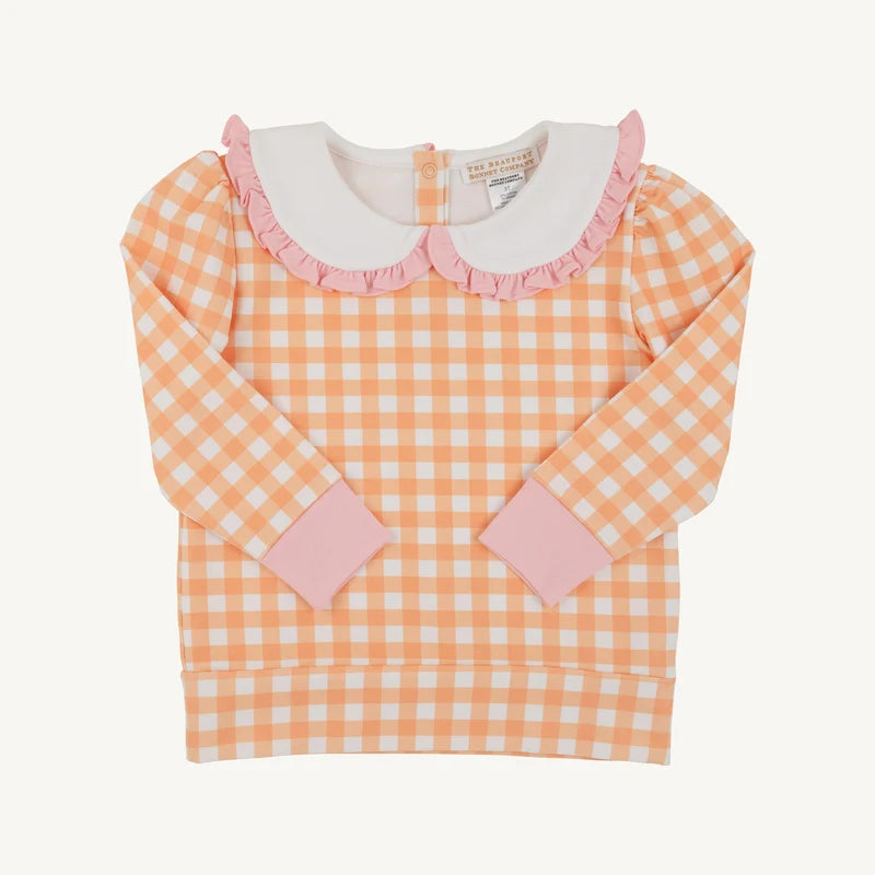 Maude's Ruffle Cassidy Comfy Crewneck- Seashore Sherbet Gingham