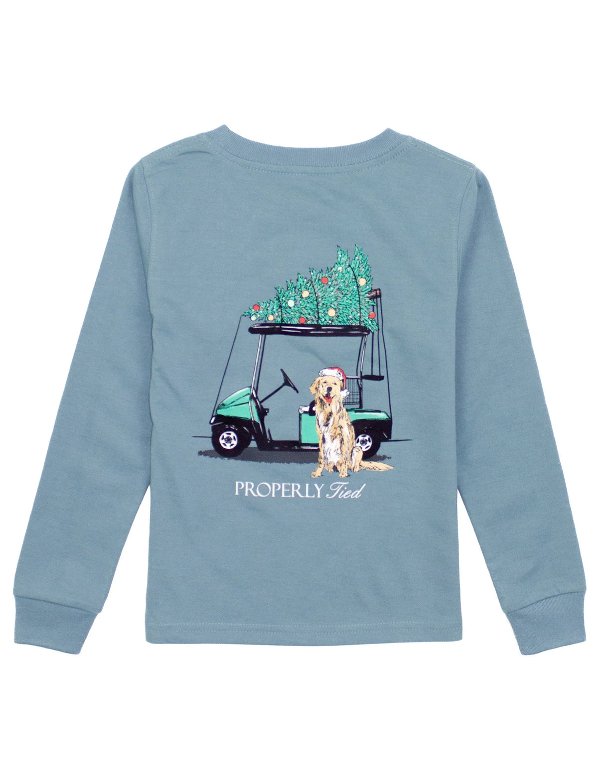 Boys Santa's Caddy LS Shirt Steel Blue