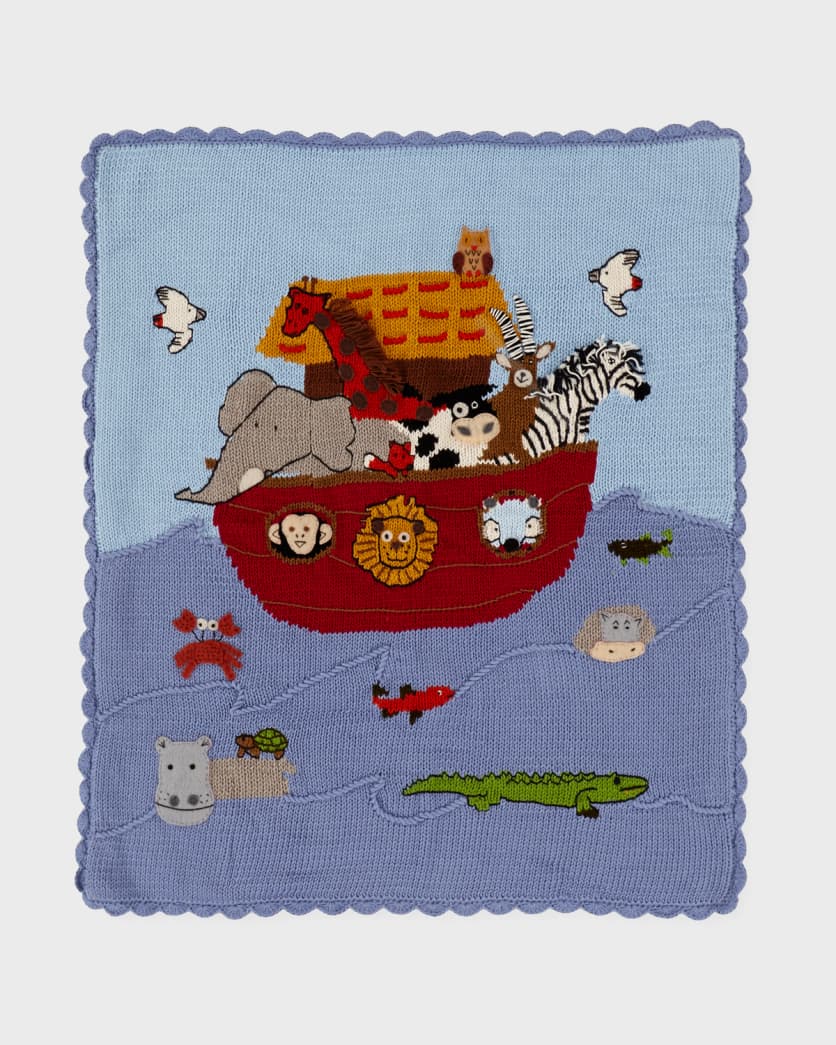 Artwalk Blue Noah's Ark Baby Blanket