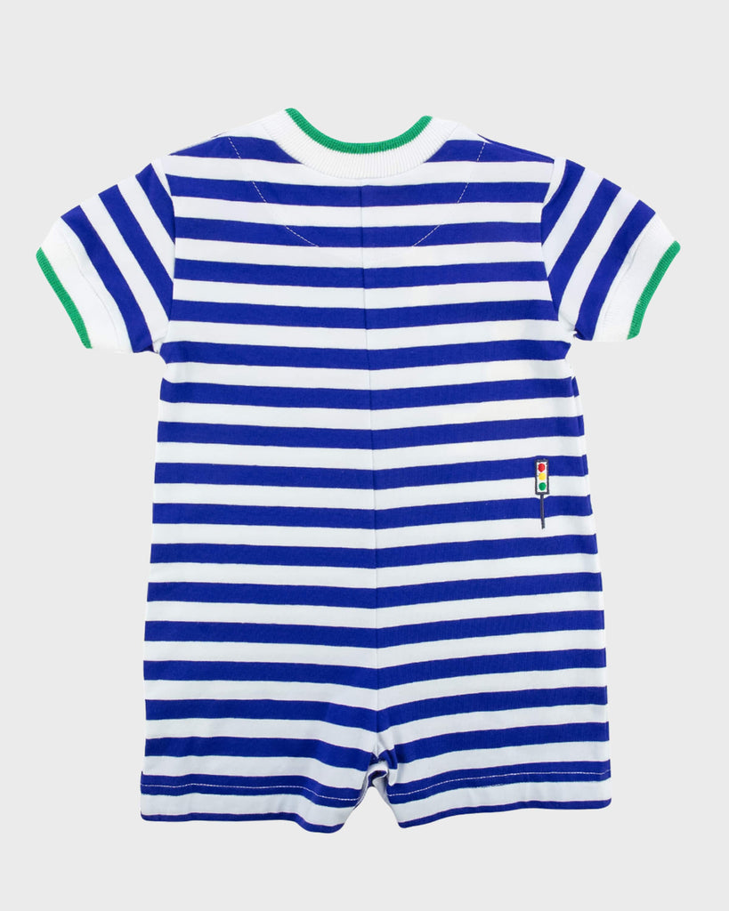 Stripe Knit Shortall With Cars