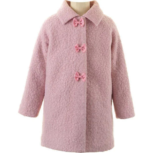 Pink Bow Boucle Coat