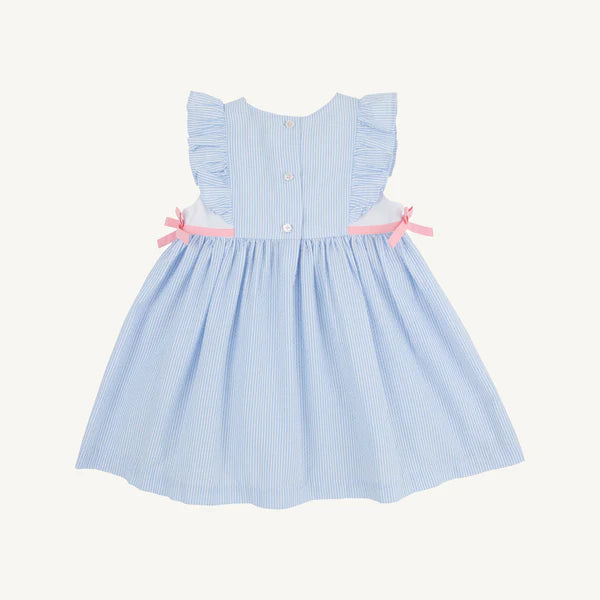 Pammy's Pinafore Dress- Breakers Blue Seersucker