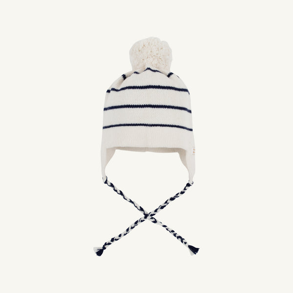 Parrish Pom Pom Hat- Palmetto Pearl Nantucket Navy Stripe