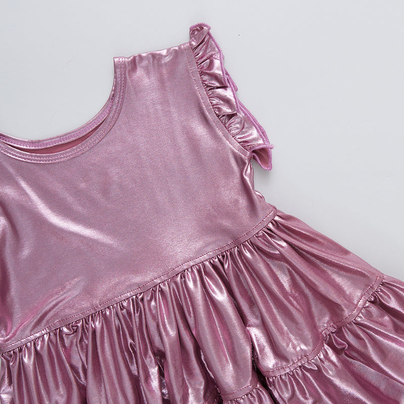 Polly Dress - Light Pink Lame