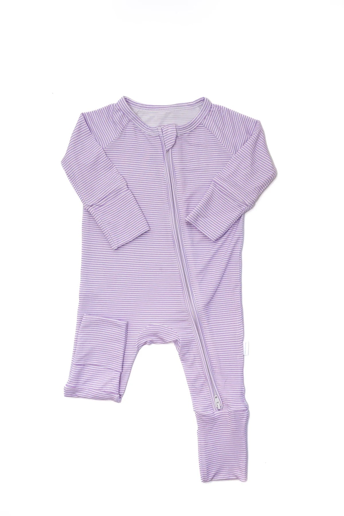 Mini Stripe Sleep Romper- Purple