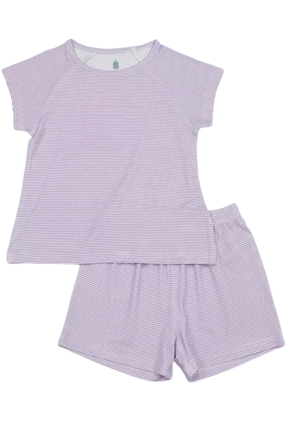 Purple Mini-Stripe Shorts & T-Shirt Set