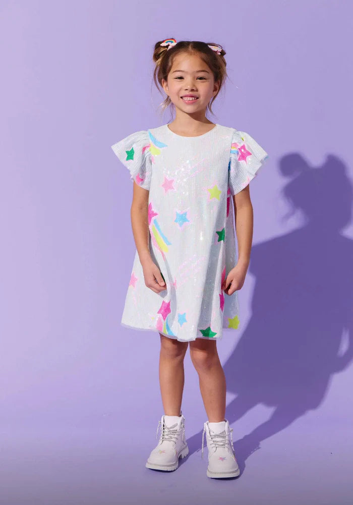 Rainbow Shooting Star Sequin Dress