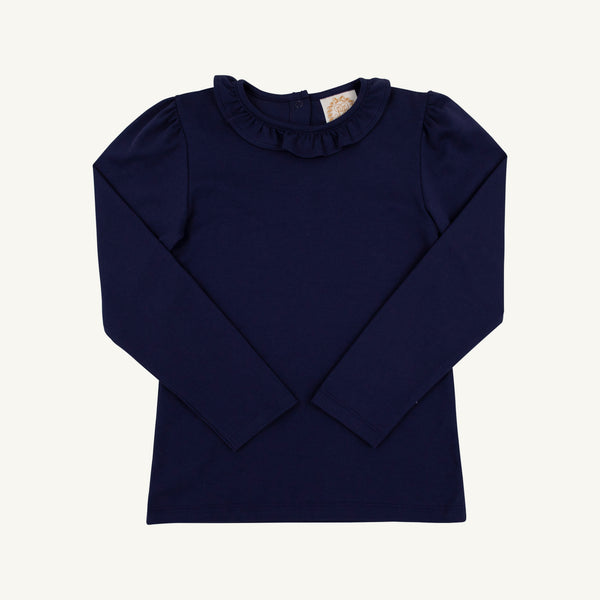 Reece Ruffle Top- Nantucket Navy