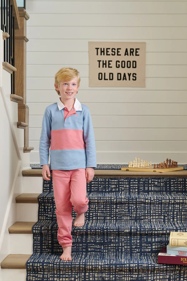 Rollins Rugby Shirt- Barrington Blue/Nantucket Red