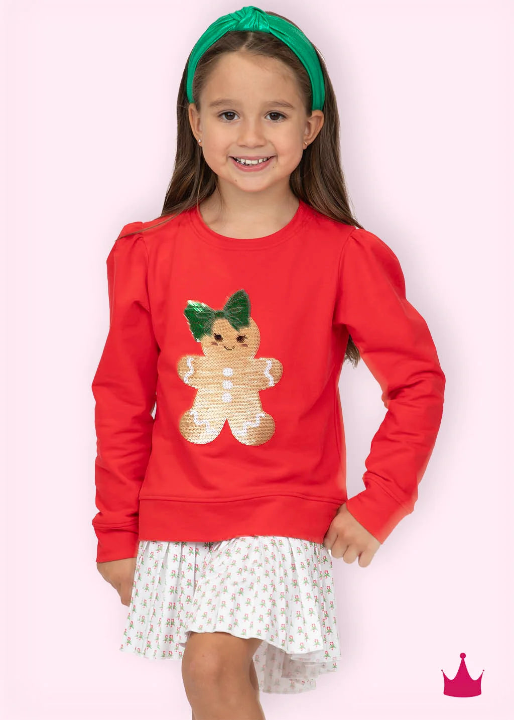 Candy Cane Print Pleated Skort