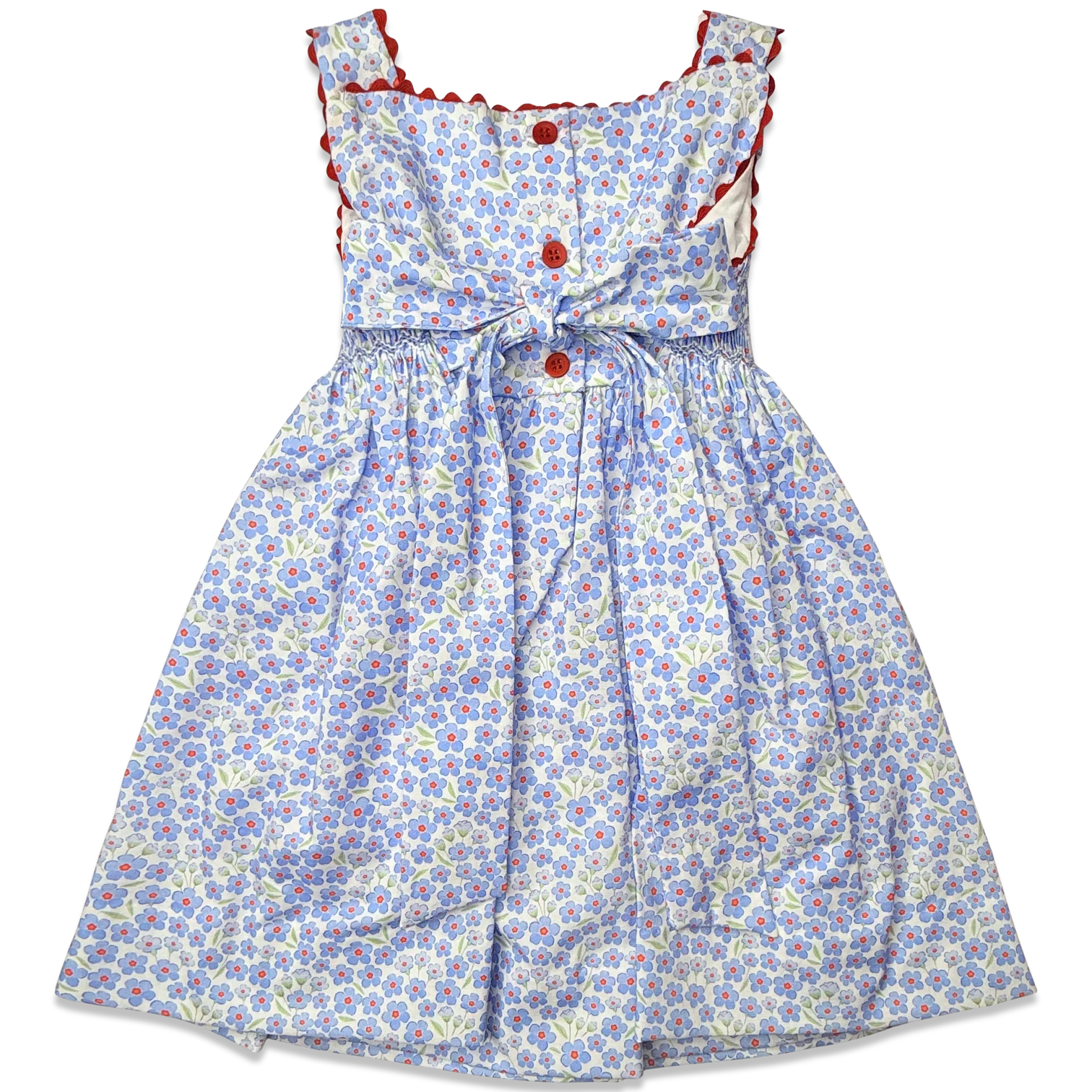 Izzie Dress- Red, White, & Bloom Floral