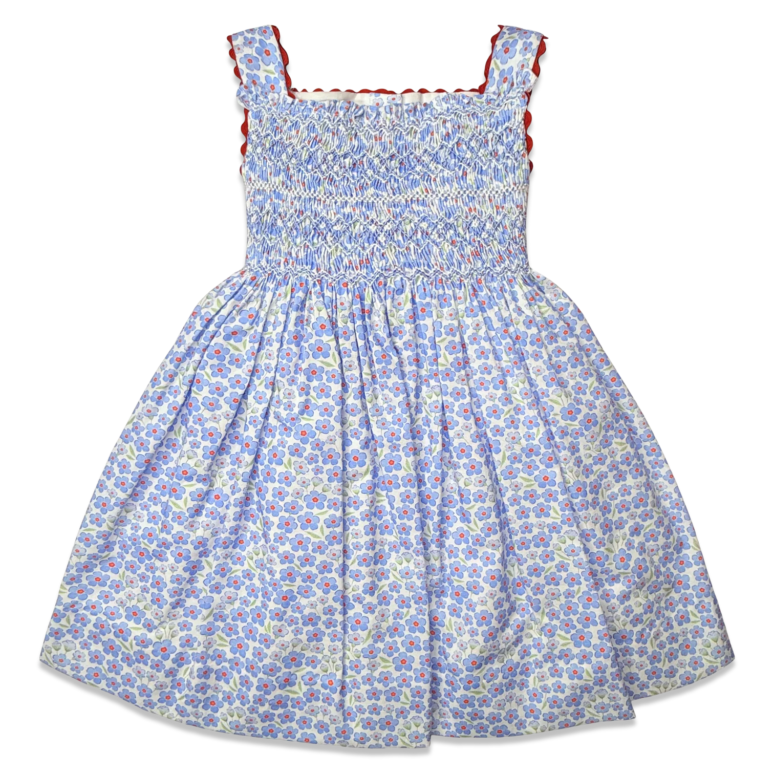 Izzie Dress- Red, White, & Bloom Floral