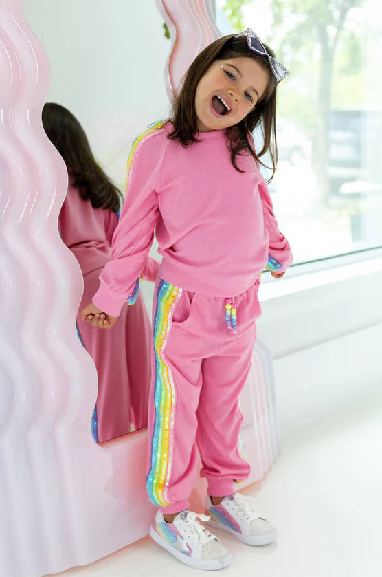 Pink Rainbow Sequin Set