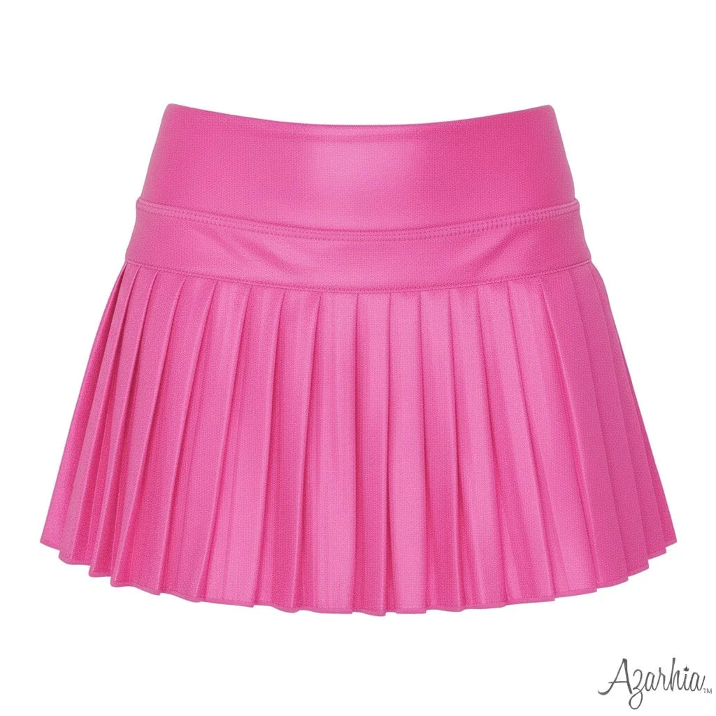 Hot Pink Shimmer Mini Pleated Skort