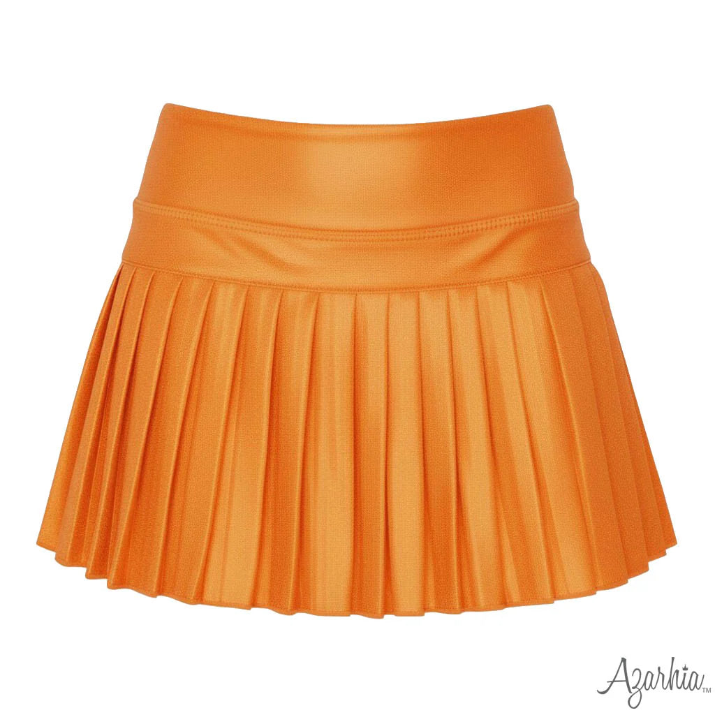 Orange Shimmer Mini Pleated Skort
