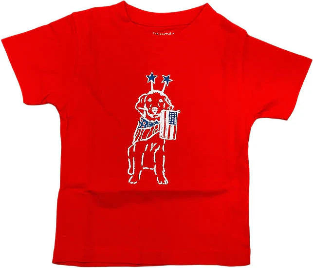 Short-Sleeve Red Patriotic Dog T-Shirt