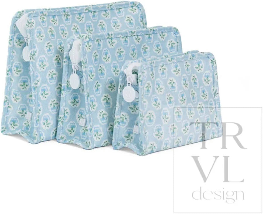 Roadie Zip Pouch- Petite Fleur Blue