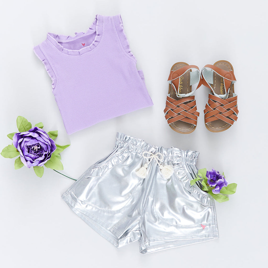 Ruffle Rib Tank Viola Purple Swaddle OKC