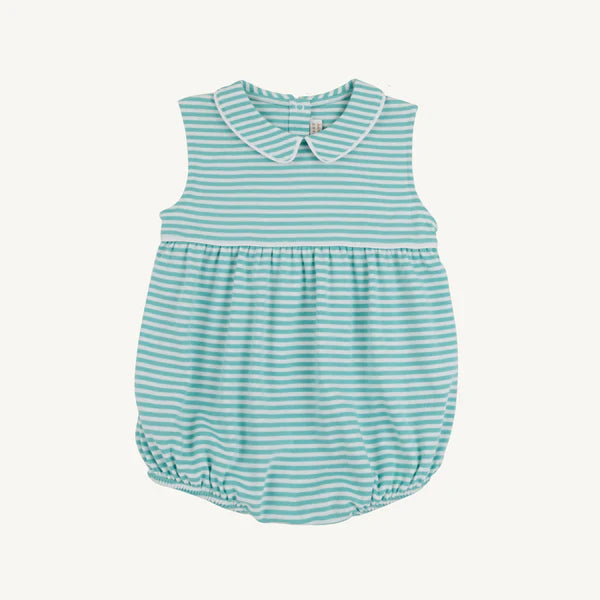 Sleeveless Bradford Bubble- Turks Teal Stripe
