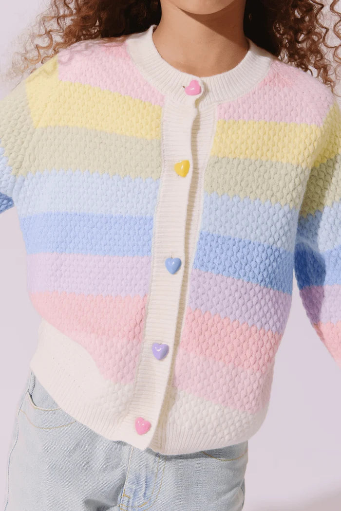 Pastel Rainbow Knit Cardigan